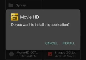 Movie HD APK Install on Android