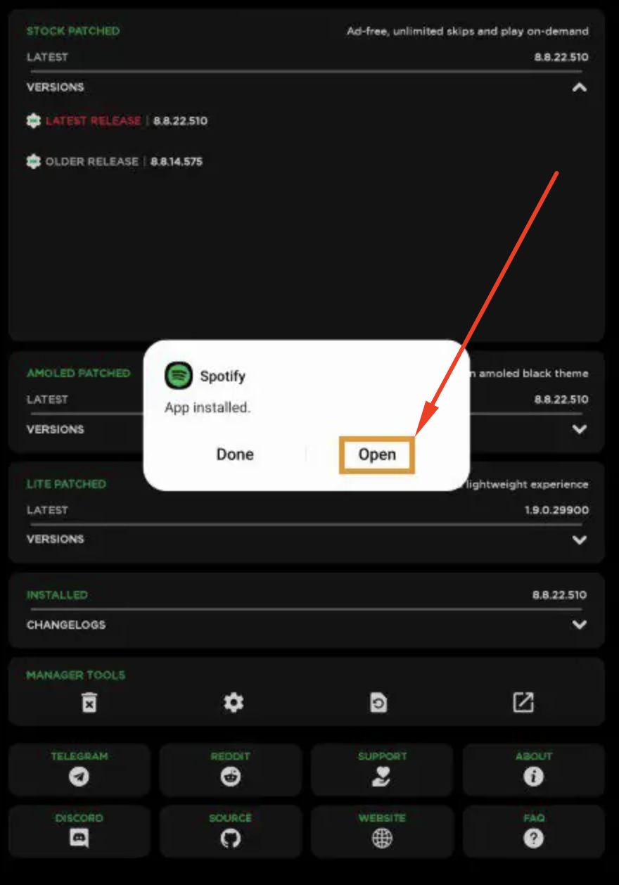 Open Installed Spotify Android APK Free